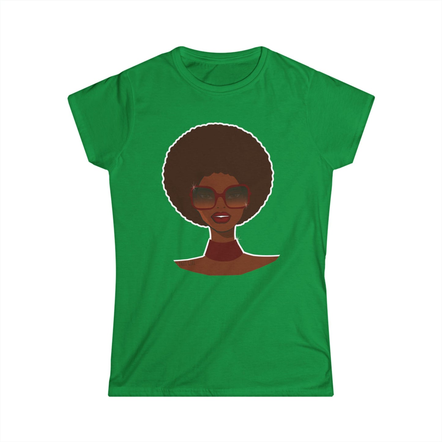 That Girl Afro and Red Shades Shirt